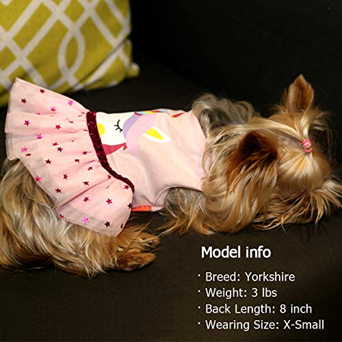 KYEESE Dog Dress Holiday Theme Dog Skirt Tulle for Small Medium Dogs Sundress Puppy Dress X-Small (Pack of 1) Birthday - PawsPlanet Australia