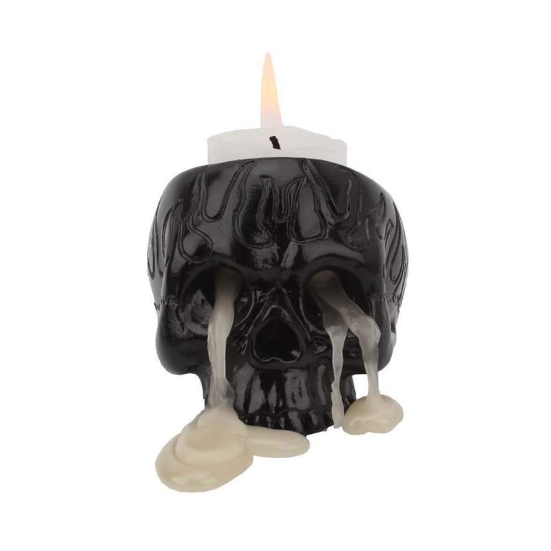 Skull Candle Holder, Gothic Decor Skeleton Skull Candlestick Holder Tealight Cup Resin Candlestick Crafts for Party Halloween Christmas Spooky Bar Home Decoration (Small) - PawsPlanet Australia
