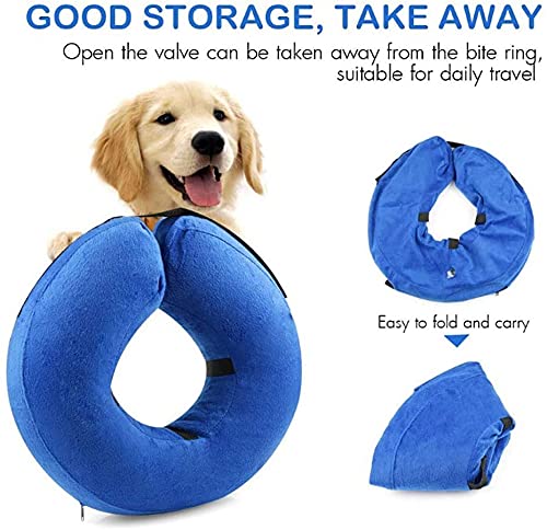 Voarge Pet Inflatable Collar for Dogs, Pet Protective Neck Collar For Cats And Dogs, Pet Collar Cone For Recovery After Injuries, Prevent Dogs from Biting & Scratching, Adjustable Buckle, Blue M (M) M (Pack of 1) - PawsPlanet Australia