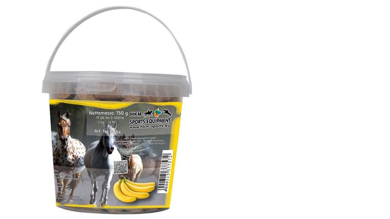 HKM 8084 Horses - Treats - Banana - in a bucket 750 g, M - PawsPlanet Australia