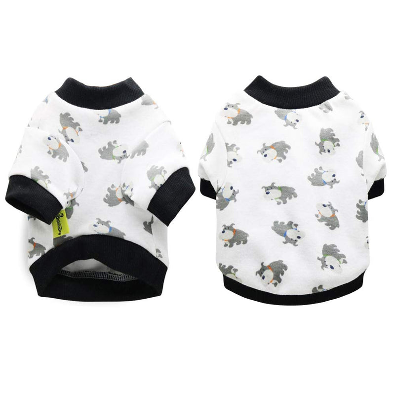 [Australia] - DERUILA 2 Pack Dog Sweater Shirt Clothes: Cotton Dog T Shirt Plain Puppy Kitten Sweater for Small Girl Dogs Costumes XS 