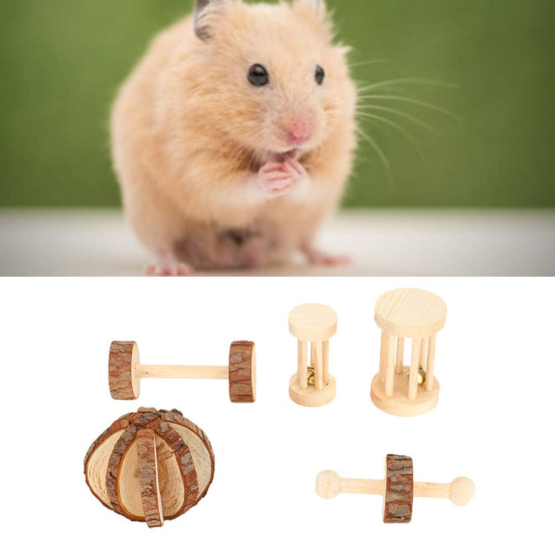 5Pcs/Set Hamster Wood Ball Hamster Wooden Safety Playing Toy Wooden Hamster Chew Toys For Chinchillas Rabbit Guinea Pig - PawsPlanet Australia