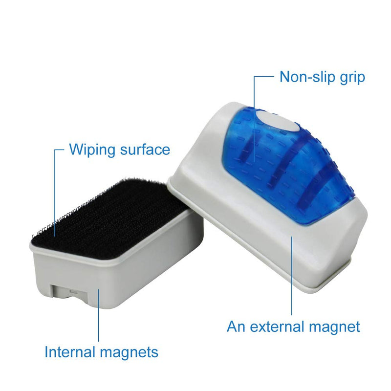 Jasonwell Magnetic Aquarium Fish Tank Scraper Glass Cleaner Scrubber Floating Clean Brush Small - PawsPlanet Australia