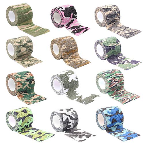 MSYU 2" Vet Tape Wrap Bulk, Self Adherent Wrap Tape, Self Adhering Stick Bandage for Bandaging a Wound Ankle Support or Medical Supplies-12 Assorted Camouflage Colors - PawsPlanet Australia