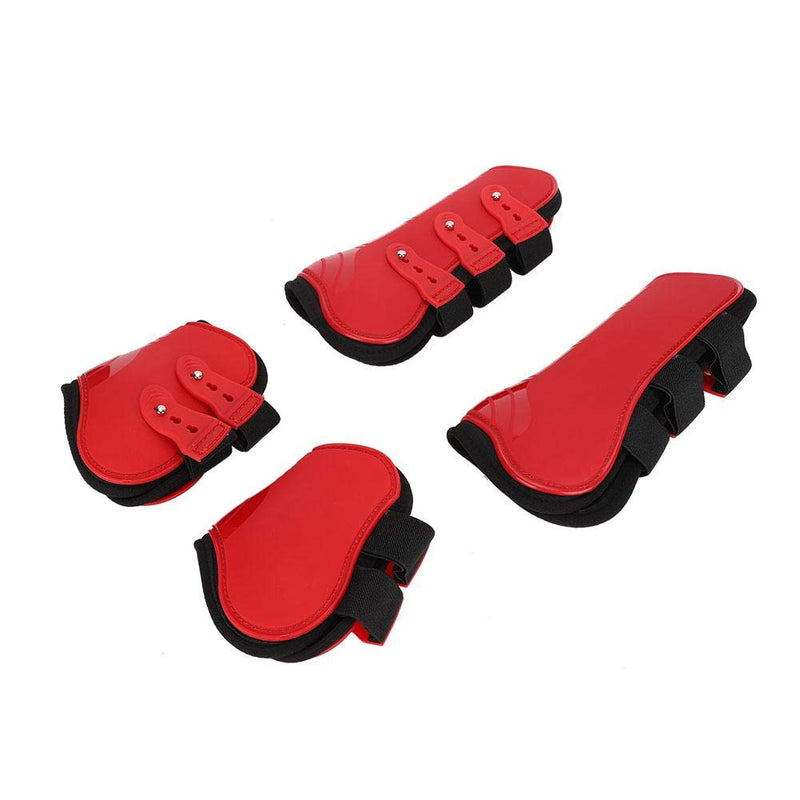 FILFEEL Summer Surprise Horse Leg Guard, A Set of Fore Hind Leg Boots Adjustable Leg Guard Protector Horse Riding Equipment(L-RED) - PawsPlanet Australia