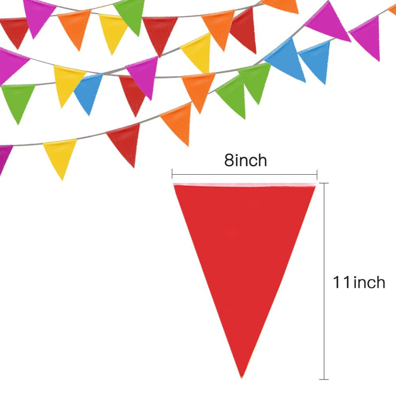 Novelty Place 100 Feet Pennant Banner - 75 Multicolor Bunting Flags - Birthday Party Grand Opening Christmas Decorations - PawsPlanet Australia