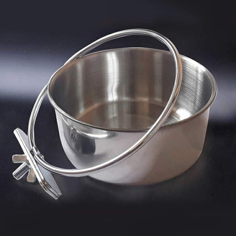 POPETPOP Bird Parrot Feeding Bowls Stainless Steel Water & Food Feeder Cups for Chinchilla, Ferret, Cockatiel, Conure, Parakeet S - PawsPlanet Australia