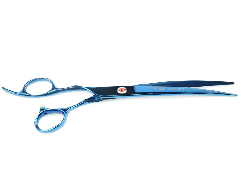 [Australia] - LILYS PET 7.5" high-end Left-Handed Professional PET Dog Grooming Scissors Suit Cutting&Curved&Thinning Shears Blue 