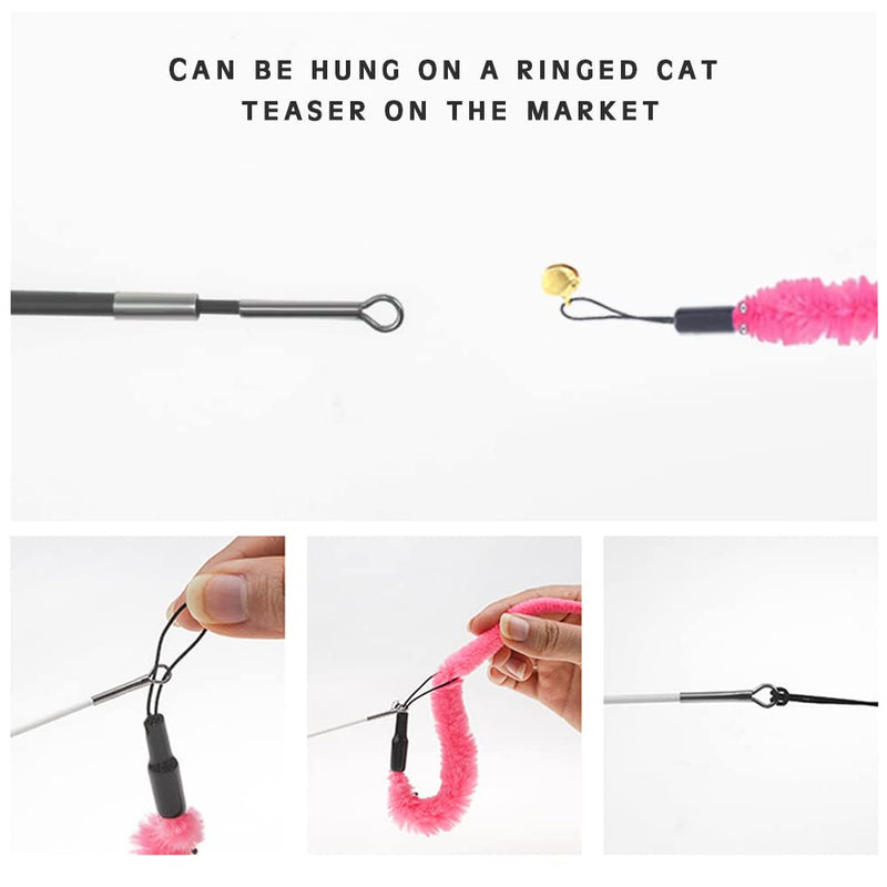 Pilikoll Pack of 12 Cat Toys Worm & 4 Pieces Cat Toys Toys with Feathers Cat Worm Teaser Toys with Bells Cat String Toys Pet Toys for Cats Kitten Training - PawsPlanet Australia