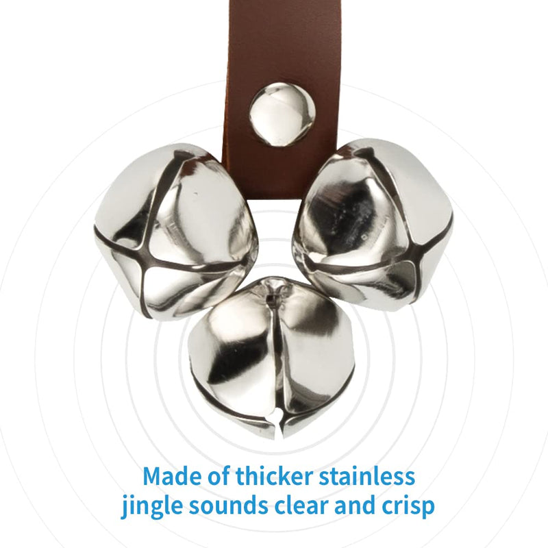 BORONG Leather Door Bells for Dogs Potty Doorbells for Dogs Training Dog Buttons for Communication Dog Training Bell (Brown) - PawsPlanet Australia