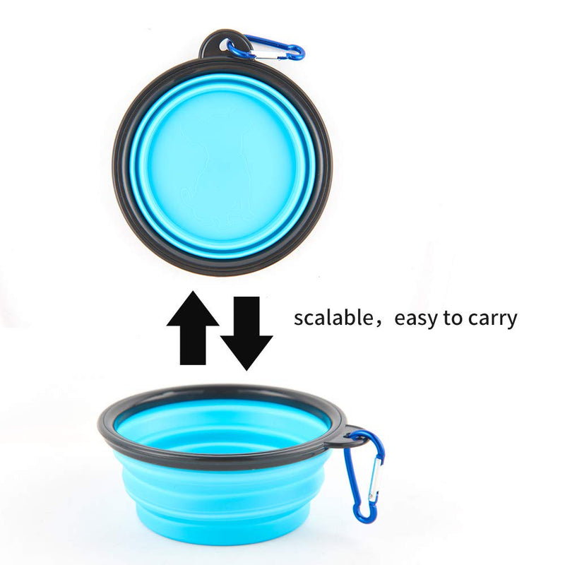 Collapsible Dog Bowls, Travel Dog Cat Water Bowl Portable Foldable Food Dishes with Carabiner Clip for Traveling, Hiking, Walking (Pack of 5) - PawsPlanet Australia