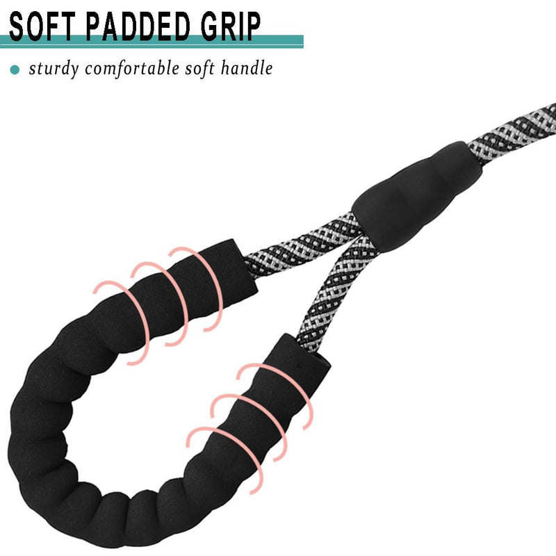 YUCFOREN 26FT Black Check Cord/Tie Out + 18 Inch Short Dog Leash Black - PawsPlanet Australia