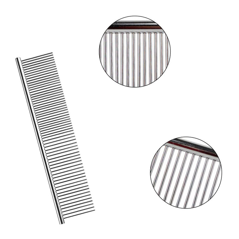 Dtoterul Dog Comb Long Hair 3 Pieces Comb Dog Stainless Steel Pet Comb Pet Comb Dog Metal Dog Comb Pet Steel Comb with Rounded Ends Stainless Steel Teeth Stainless Steel Dog Grooming Combs - PawsPlanet Australia
