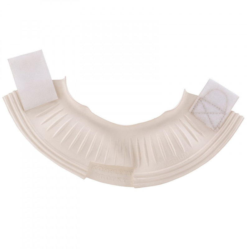 [Australia] - Horze Double Closure Ribbed Rubber Bell Boots White Medium 