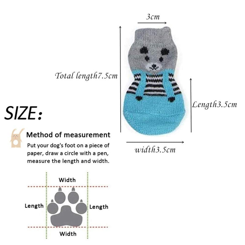 NA 4 Pairs Anti-Slip Dog Socks&Cat Socks Paw Protector for Indoor Wear, Traction Control for Puppy Cats Tiny Pets - PawsPlanet Australia