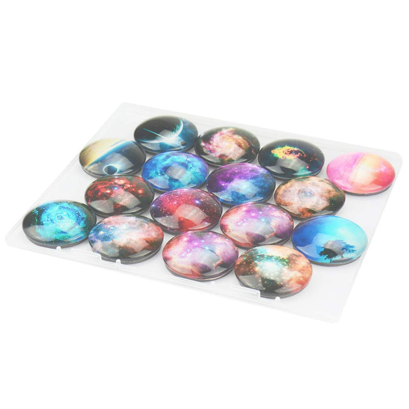 Starry Sky Pattern Refrigerator Magnets - 16 Pack Fridge Magnets for Refrigerator Office Cabinets Whiteboards Photo, 1.35 Inches Diameter, Best Housewarming Home Decorations Gift. Black - PawsPlanet Australia