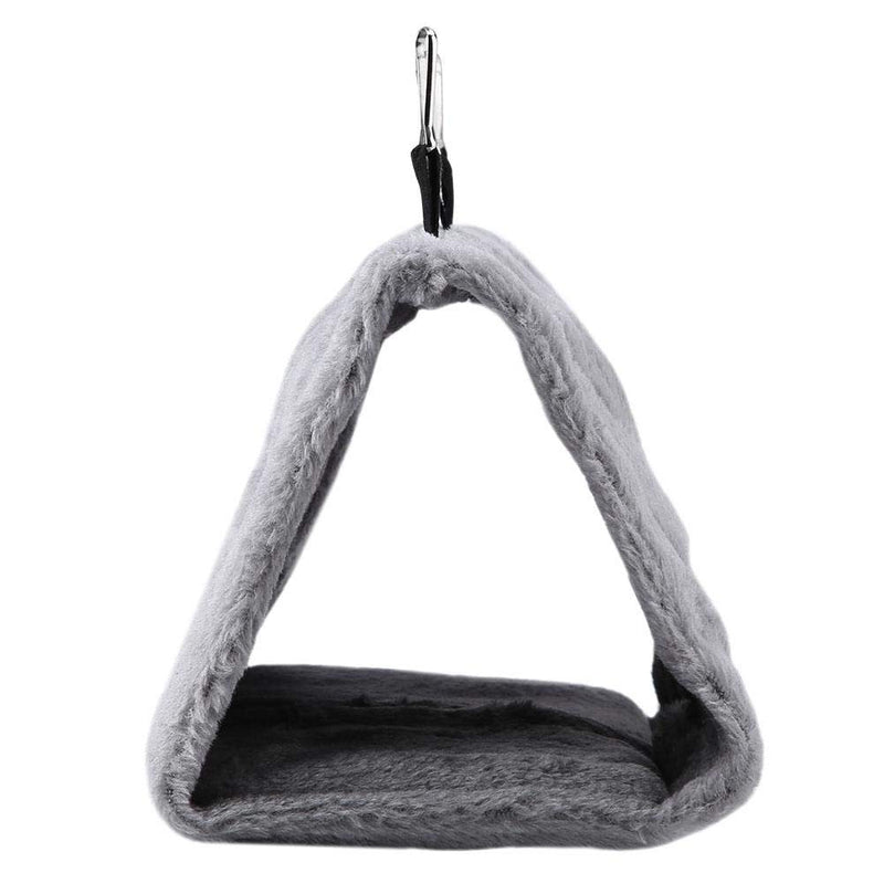 [Australia] - Peony Parrot Hammock Bird Nest Warm Soft Plush Hammock Hanging Cage Tent for Birds Parrot Winter Warm Bed Pet Toy Pouch Cotton Bed Medium Gray 