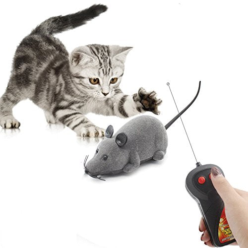 [Australia] - Digital baby Novelty Funny RC Wireless Remote Control Rat Mouse Toy for Cat Dog Pet Black,Gray,Brown One size Grey 