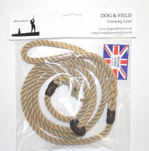 Dog & Field Deluxe Gundog Slip Lead (Natural Brown) Soft 8mm Spliced Marine Rope with Rubber Stopper - One Size Fits All and Suitable For All Breeds of Dog with 2 Colour Options (Natural) Natural - PawsPlanet Australia