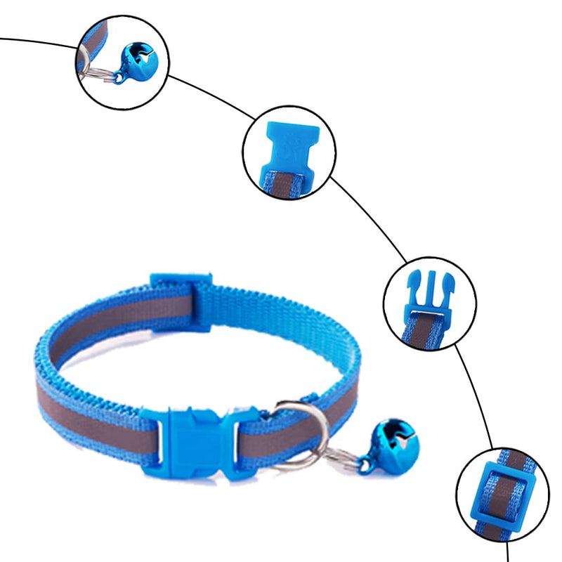 JVHLOV Pack of 6 reflective cat collars, adjustable collar for cats (19-32 cm), cat collar with safety clasp, adjustable to the weight of your cat - PawsPlanet Australia