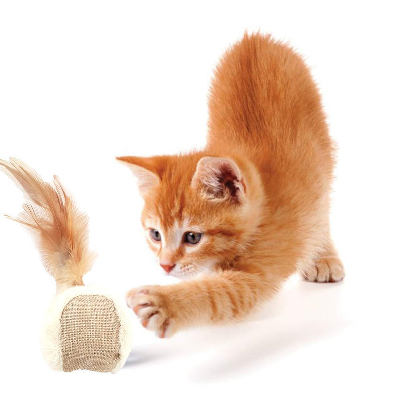 Interactive and Safe Cat Toys- Ball with Feathers- Helps Release Stress & Boredom - Great for Stimulation - PawsPlanet Australia