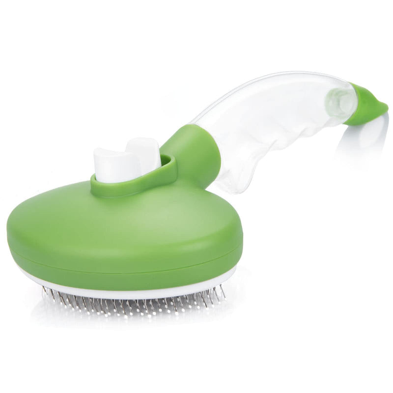 Self Cleaning Dog Slicker Brush with Sprayer function Cat Brush for Shedding and Grooming / Gently Remove Loose Undercoat, Mats and Tangled Long or Short Hair Green - PawsPlanet Australia