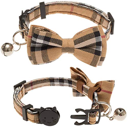 [Australia] - ORALBY Cat Collar Breakaway with Cute Bow Tie and Bell for Kitty and Some Puppies, Adjustable from 7.8-10.5 Inch 