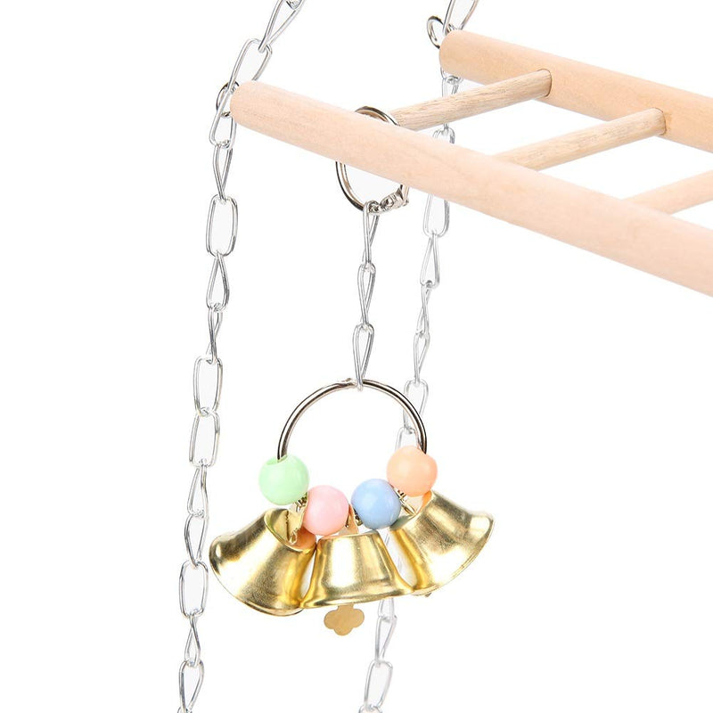 Parrot Hanging Bridge Delaman Toy FUUNY Hammock Pet Hanging Ladder Bridge Steps Stairs Climbing Swing Double-Layer Wood Hamster Cage Parrot - PawsPlanet Australia