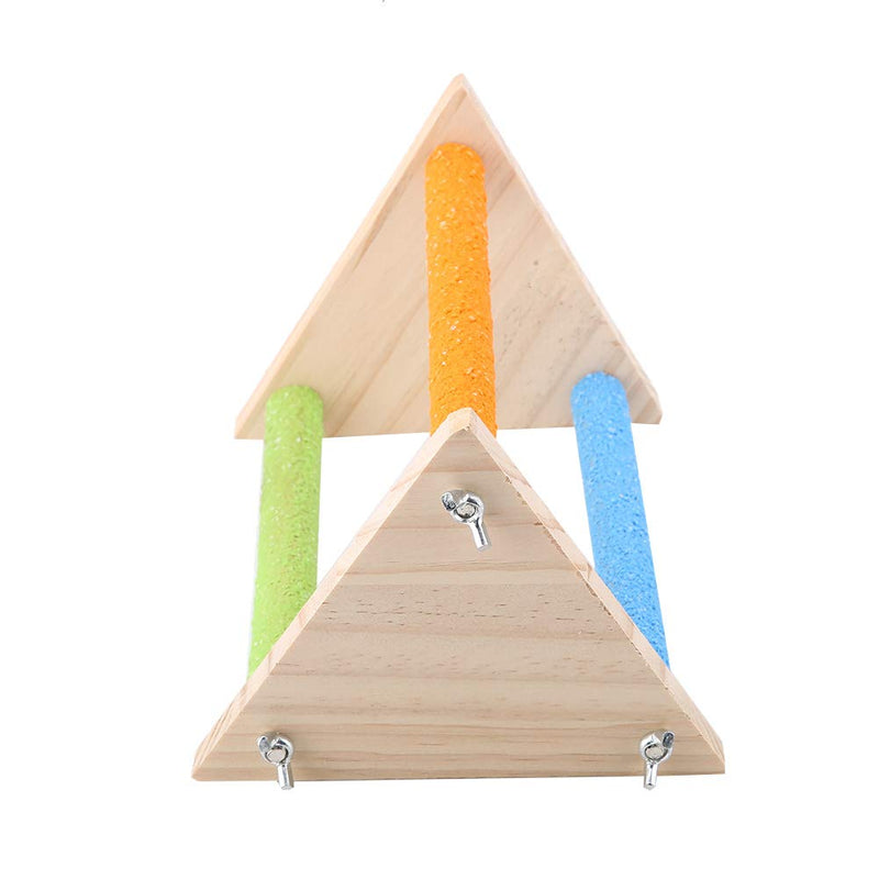Duokon Natural Wooden Perch Wood Platform Stand Swing Toy Branch Cage Accessory for Birds Parrot Training(Triangle Type) Triangle Type - PawsPlanet Australia