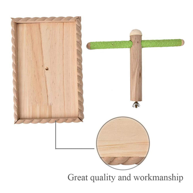 [Australia] - kathson Bird Tabletop Perch, Parrot Cage Stands Training Play Gym Playground Table Top for Parakeets Lovebirds Budgies 