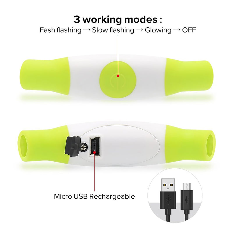 [Australia] - BSEEN LED Dog Collar, USB Rechargeable Glowing Pet Collar, TPU Cuttable Dog Safety Lights for Small Medium Large Dogs Green 