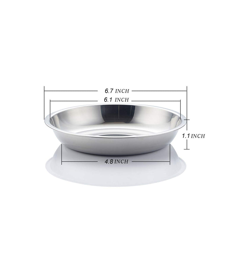 VENTION Stainless Steel Whisker Relief Cat Food Bowl, Shallow Metal Cat Bowls Set, 15 Oz Replacement Pet Cat Feeding Dishes for Raised/Elevated Stands, Work for Dog Plate, Dishwasher Safe, Set of 4 425.2 g (Pack of 4) - PawsPlanet Australia