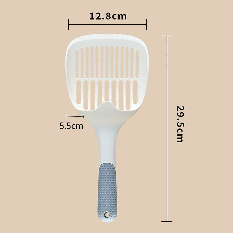 Cat Litter Scoop, Premium Cat Litter Scoop, Made of Durable PP Plastic with Comfortable Handle, Quick Sieve for Cat Pets, Poop Scoop (White/Grey) - PawsPlanet Australia