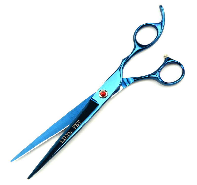 [Australia] - LILYS PET Professional PET Grooming Scissors Kit,Coated Titanium,Sharp and Strong Stainless Steel Blade for Dogs Cats Hair Cutting,3 Pieces of Scissors with a Comb and a Case 7.0 inches Blue 