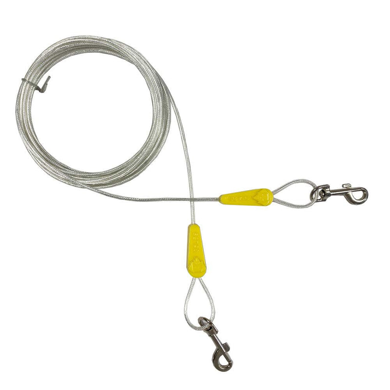 EVERBRIT Reflective Tie Out Cable for Dog, Different Size and Snap Safety Clip Choice Available 35LBS 20FT yellow - PawsPlanet Australia