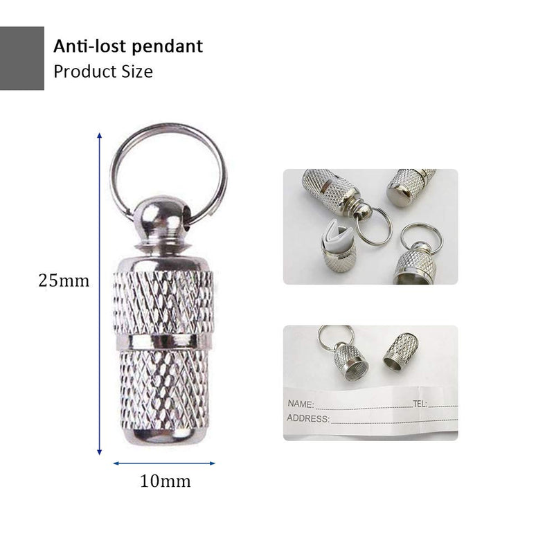 SENDILI 5/10 Pack Mini Anti Lost Dog Cat ID Tag - Stainless Steel Pets Address Name Label Barrel Tube Collar Pets Puppy ID Tube Anti Lost ID Tag * 10 - PawsPlanet Australia