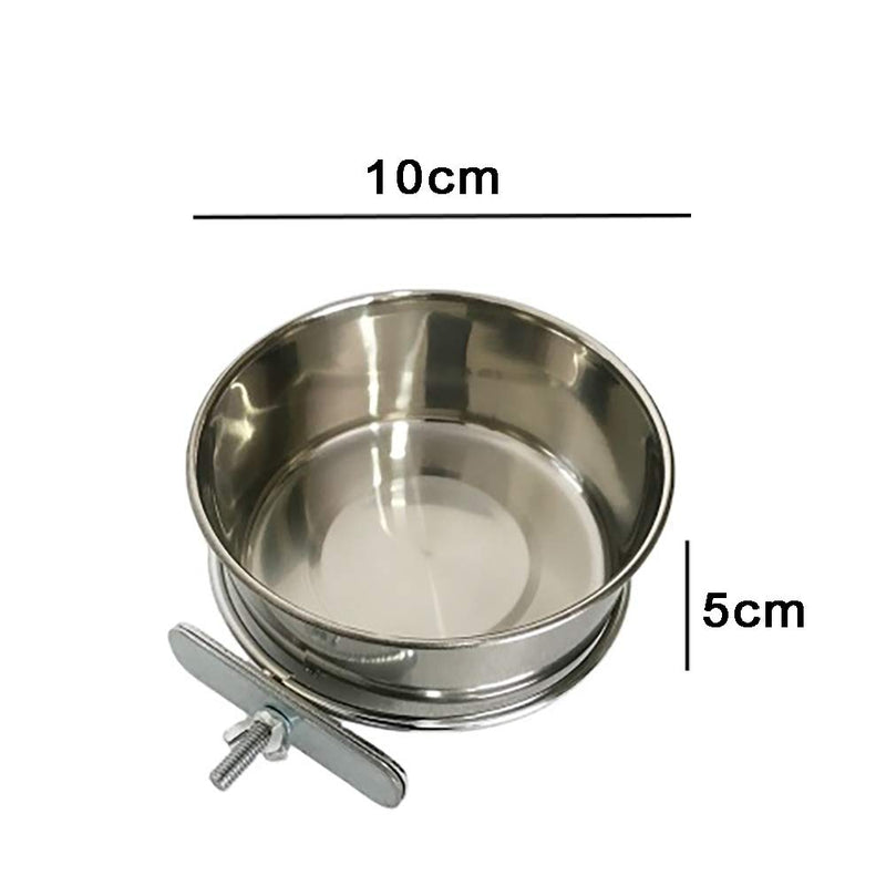 zunbo 1pcs Stainless Steel Bird Food Cups Parrot Bowl Food Water Feeder Cups for Parrot Budgie Silver - PawsPlanet Australia
