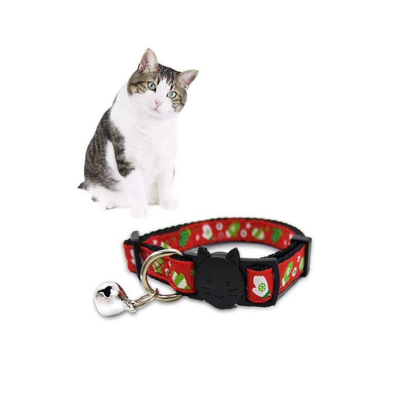 DIKOPRO Christmas Cat Collars，Classical Plaid Cat Collar with Bell， Super Soft Breakaway Adjustable Kitty Puppy Webbing Collar Red Gloves - PawsPlanet Australia