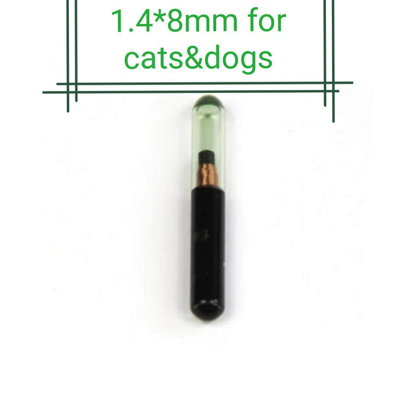 Backagin 20/10/5/1 Packs 2.12mm 1.4mm Dogs ID Microchip FDX-B ISO 11784/11785 Pet Cats Dogs Microchips RFID Glass Transponder Implant Kit for Pet Dog Cat with Syringe microchip-10 packs 1.4mm - PawsPlanet Australia