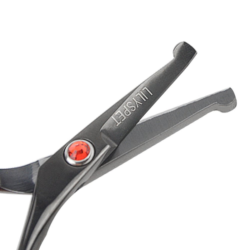 LILYS PET 5.0" Right-Handed Round-Tip Pet Grooming Scissors, Stainless Steel Small Ball Tip for Nose Hair,Ear Hair,Face Hair,Paw Hair for Dogs and Cats… Black - PawsPlanet Australia