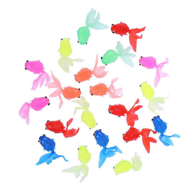 [Australia] - Amosfun 50 Pcs Goldfish Toy Soft Rubber Goldfish Simulation Fish Tank Decoration Fake Fish Toy 