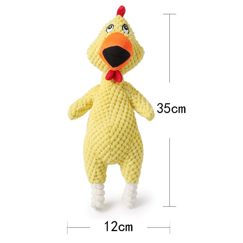 Amasawa Stuffed Dog Toy, Puppy Squeaky Dog Toys, Chicken Shape Plush Toy, Pet Chew Toys, for Large Small Medium Durable Plush Squeaker Dog Toys Yellow - PawsPlanet Australia