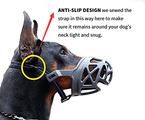 Dog Muzzle, Breathable Basket Muzzles for Small, Medium, Large and X-Large Dogs, Anti-Biting, Barking and Chewing Dog Mouth Cover XS Red - PawsPlanet Australia