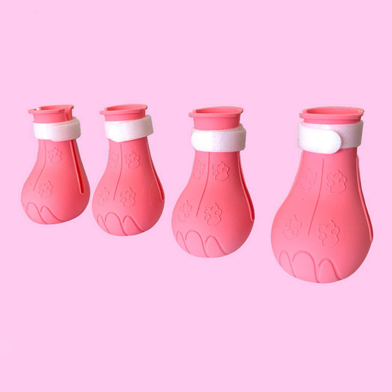 TITA-DONG Pack of 4 Silicone Anti-Scratch Cat Shoes, Anti-Off Shoes, Nail Gloves, Cat Boots Only for Cats, Silicone Pet Cat Paw Protector, Cat Feet, Claw Covers for (Pink) Pink - PawsPlanet Australia