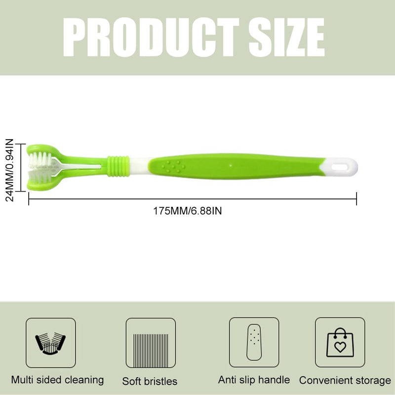 ZCSOWE Dog Toothbrush, Pack of 4 Pet Toothbrushes, Toothbrushes for Dogs, Pet Toothbrush Triple Head Toothbrush Cat Toothbrush Soft Pet Cat Dental Care Dog Oral Hygiene Deep Clean - PawsPlanet Australia