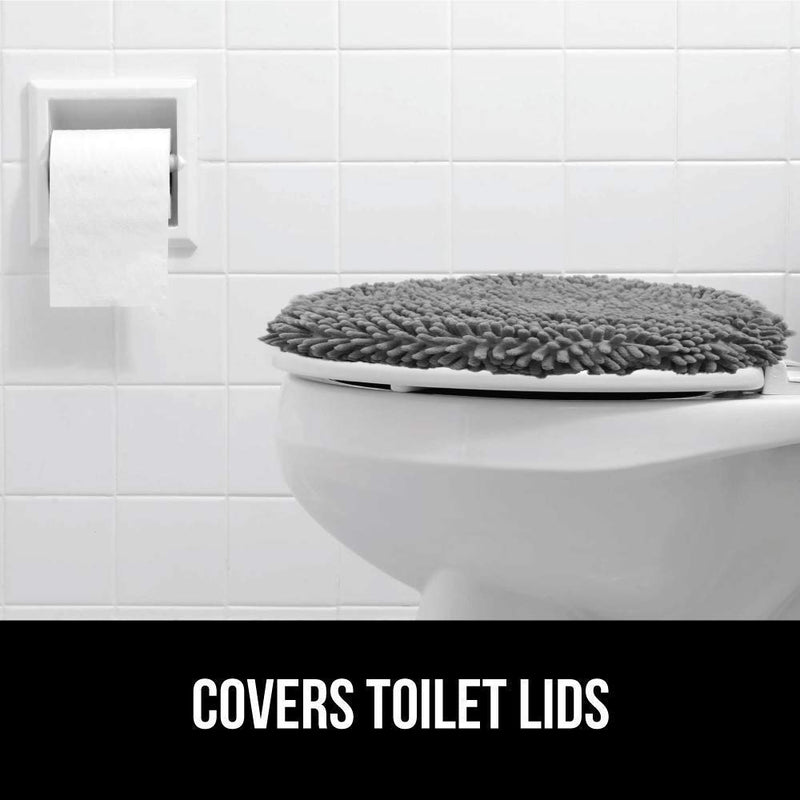 Gorilla Grip Chenille Bath Rug and Toilet Lid Cover, Both in Gray Color, Bath Rug Size 30x20, Toilet Lid Cover Size 19.5x18.5, Both Machine Washable, 2 Item Bundle - PawsPlanet Australia
