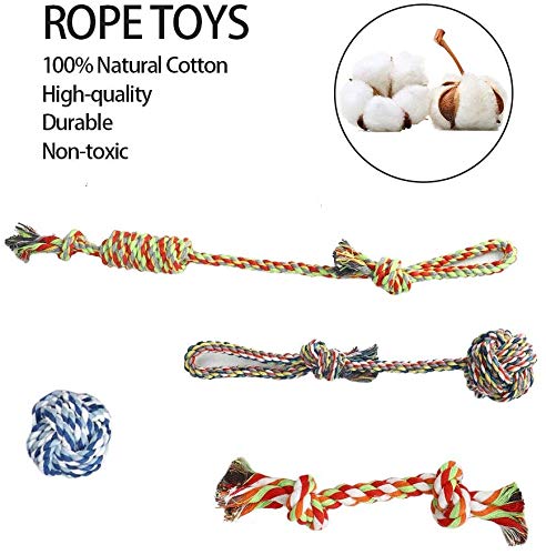 GZGZADMC 7 Pack Puppy Toys Dog Chew Toys Rope Toy Set, Puppy Teething Gel Chewing Toys Aggressive Chewers Interactive Puppy Toys for Small to Medium Dog - PawsPlanet Australia