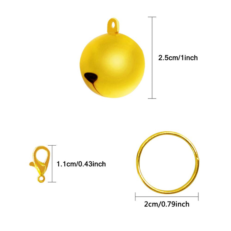 Sonku 8pcs Pet Cat Dog Bells Collar Pendant DIY Accessories Gold Silver - PawsPlanet Australia