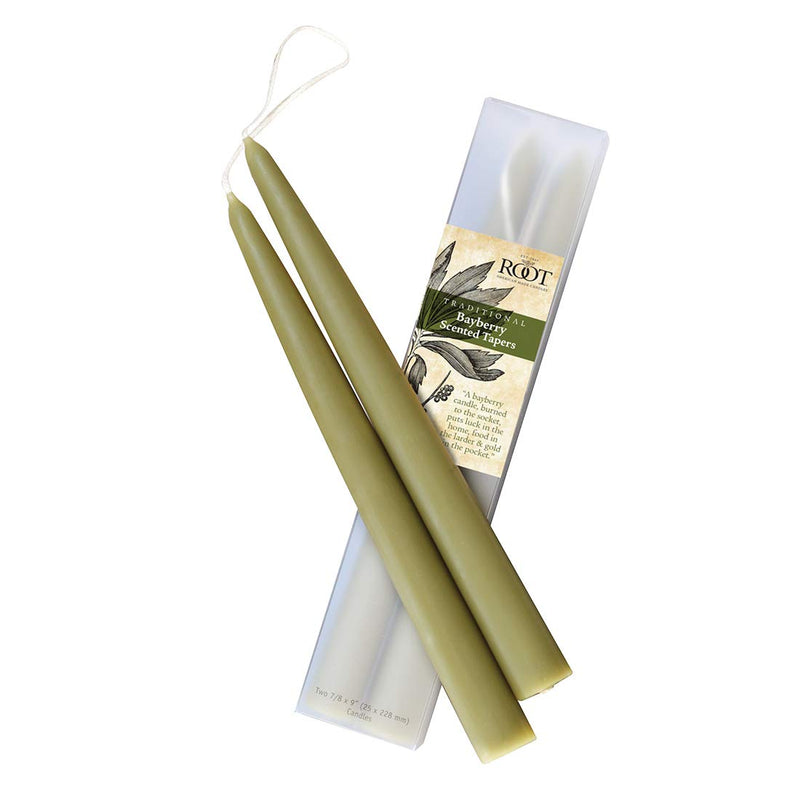 Root Candles Scented Hand-Dipped Taper 9-Inch Dinner Candles, 2-Count, Bayberry Tapers - PawsPlanet Australia