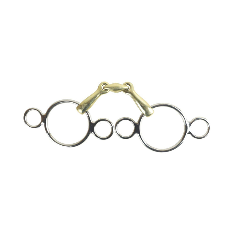 AK 3-Ring Gag with Double Jointed German Silver Horse Riding Bits AKRS-2635 (5.50'', German-Silver) 5.50'' - PawsPlanet Australia